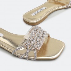 Chic clear slide slippers...