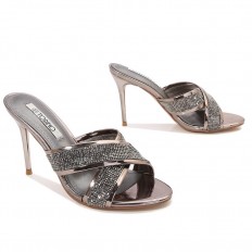 Shiny women's high-heeled...