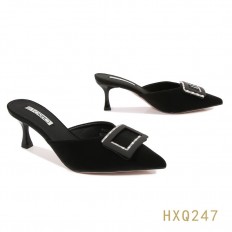Women low-heeled mules with...