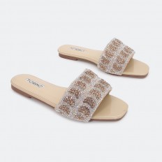 flat slipper with circle of...