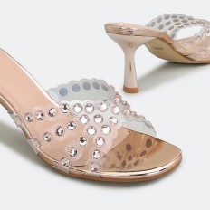 mule heels with diaphanous...