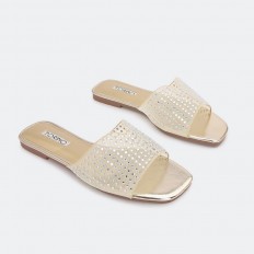 Flat slipper from tulle...