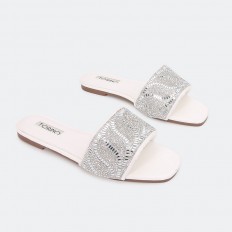 flat slipper with crystal