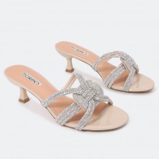 Small heel slippers with...