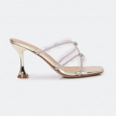 HXQ514 Shiny heel slippers...