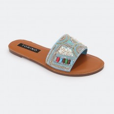 ZX2757 نعال فلات أنيق وبراق