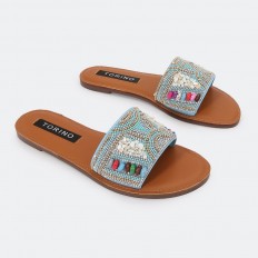 ZX2757 نعال فلات أنيق وبراق