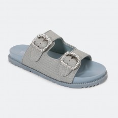 ZX2766 نعال جلد كاجوال بحزامين