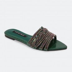 ZX2807 نعال مسطح مرصع بحبال...