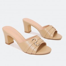 BXQ1768 Wide heel slippers...
