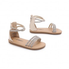 Open toe girls shoes with a...