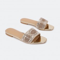 HX219 Shiny flat slippers