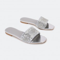 HX219 Shiny flat slippers