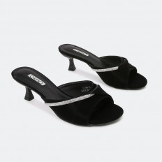 Small heel slippers with...