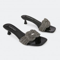HXQ466 Heeled slippers with...