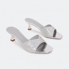HXQ507 Shiny heel slippers...