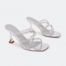 HXQ514 Shiny heel slippers...
