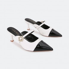 HXQB47 Shiny heel slippers...