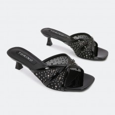HXQG16 Shiny heel slippers...