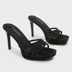 QXQ1843 shiny slim-heeled...