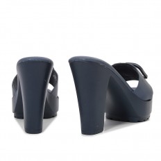 High-heeled platform shoes...