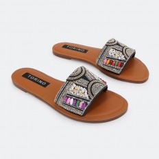 ZX2757 نعال فلات أنيق وبراق