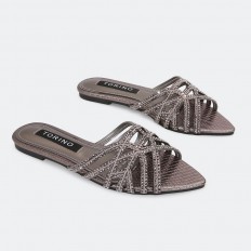 ZX2933 نعال فلات أنيق وبراق
