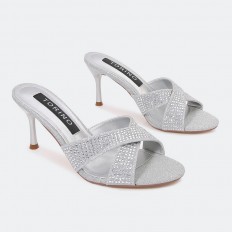 QXQ1529 Shiny mid-heeled...