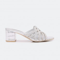 Shiny wedding slippers with...