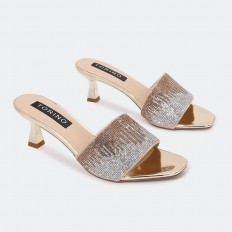 HXQ494 نعال كعب فخم لامع