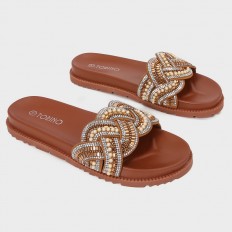 ZX2989 نعال مسطح أنيق وبراق