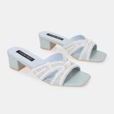 ZXQ1977 نعال كعب عريض مزين...