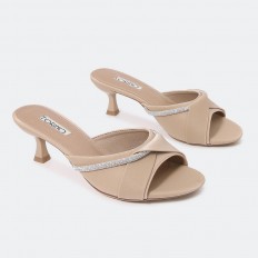 Small heel slippers with...