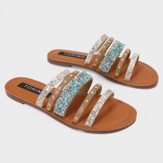 ZX2847 نعال فلات مزين...