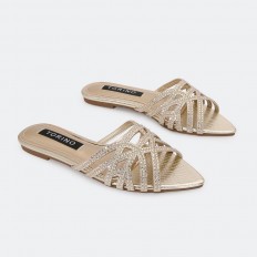 ZX2933 نعال فلات أنيق وبراق