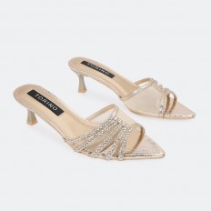 ZXQ1917 نعال كعب مزين بالستراس