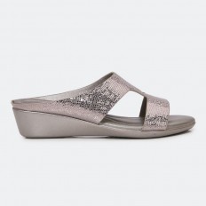 Snakeskin print wedge slippers