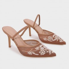 NXQB30 Heeled slippers made...