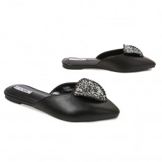 حذاء ميولز مسطح مزين ببروش