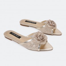 ZX2985 Rhinestone Rose Flat...