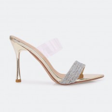 HXQ559 Shiny Heel slippers...