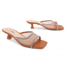 نعال أنيق من التول مزين بستراس