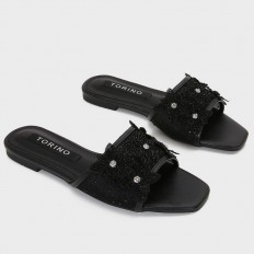 ZX3187 نعال مسطح مزين بورود...