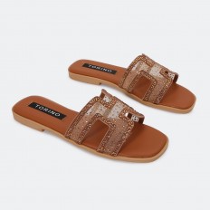 XZ3244 Flat slippers with a...