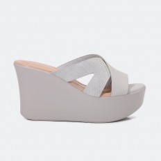 KR573 Wedge slippers with...