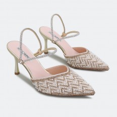 Evening stiletto mules with...