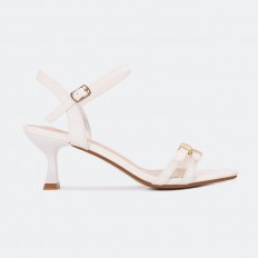 LSQ844 Shiny Short Heel Sandal