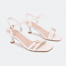 LSQ844 Shiny Short Heel Sandal