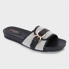 OX3199 Flat slippers with a...