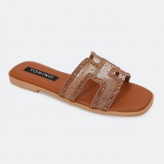 XZ3244 Flat slippers with a...